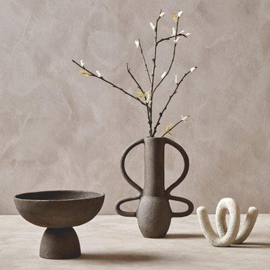 Deriva Small Textured Grey Vase