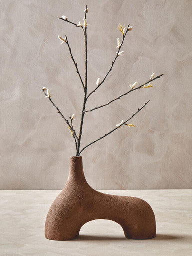 Dunas Small Textured Beige Abstract Vase