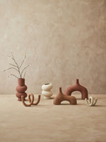 Dunas Small Textured Beige Abstract Vase