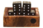 Churchill Games Brown And Black Finish Dice Box With Five Dice