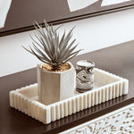 Helsa Black And White Marble Two Way Candle Holder