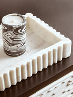 Helsa Black And White Marble Two Way Candle Holder
