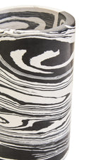 Helsa Black And White Marble Two Way Candle Holder