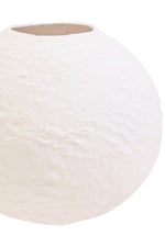 Sanai Cotton Mache Small White Round Vase