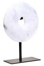 Zoro Extra Small Round Dia 15cm Grey Marble Disc Sculpture