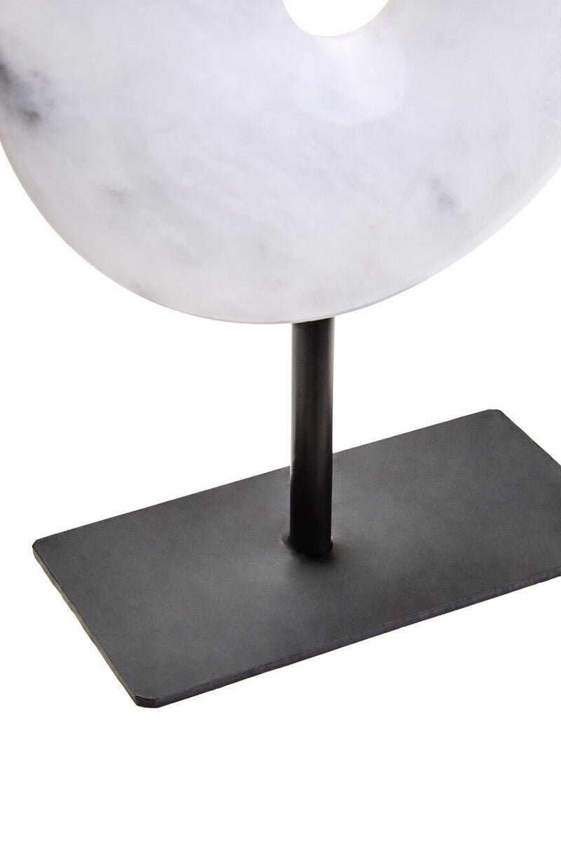 Zoro Extra Small Round Dia 15cm Grey Marble Disc Sculpture