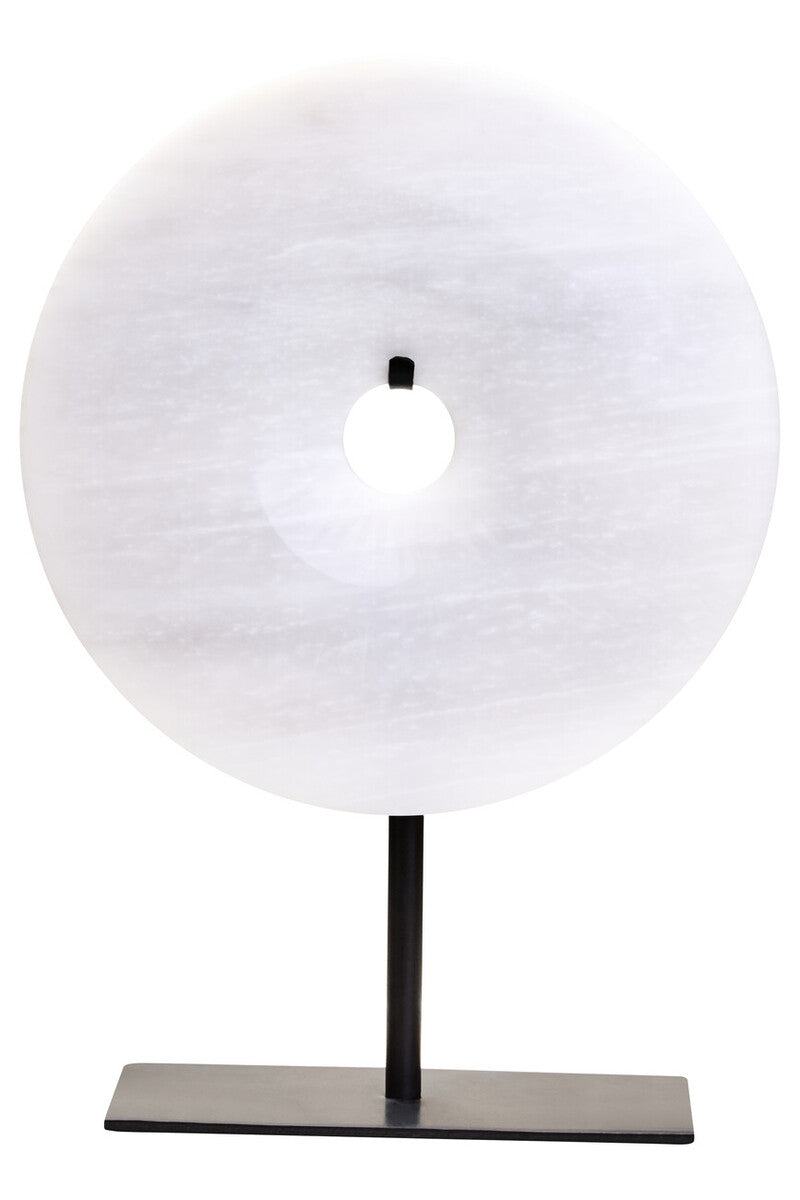 Zoro Small Round Dia 20cm Grey Marble Disc Sculpture
