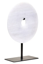 Zoro Small Round Dia 20cm Grey Marble Disc Sculpture