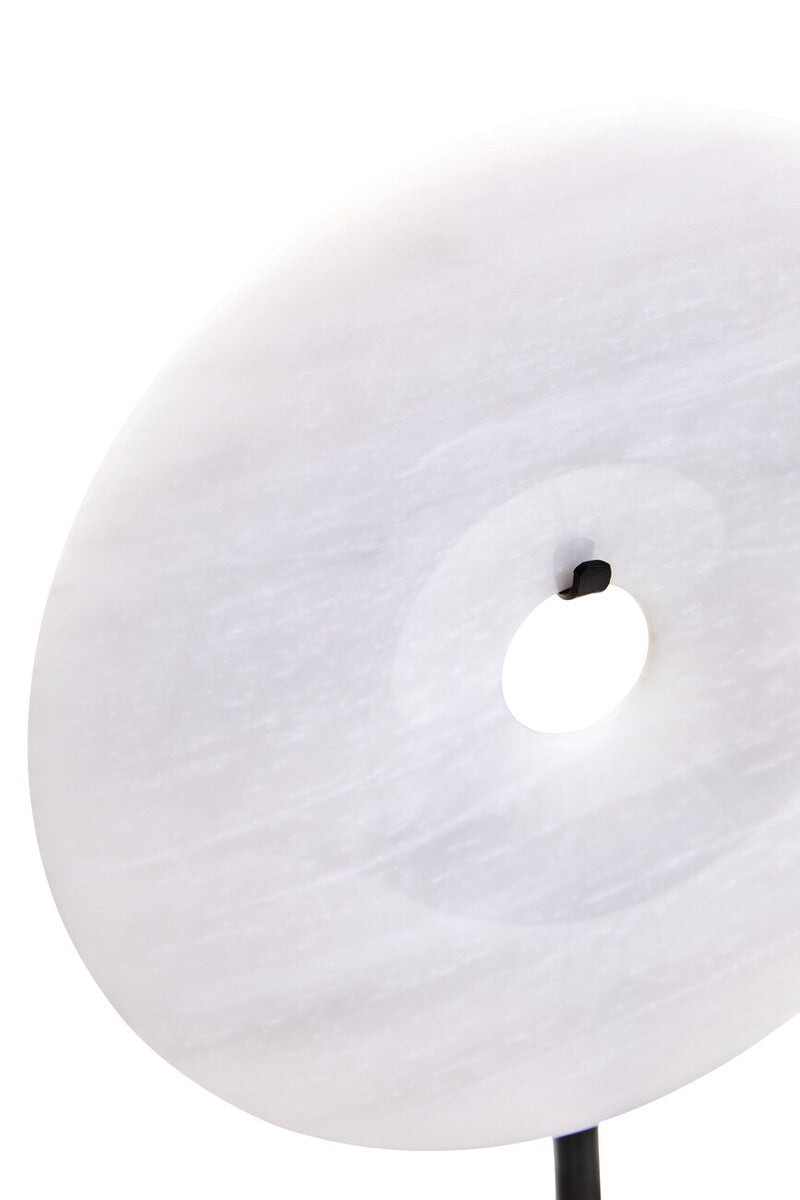 Zoro Small Round Dia 20cm Grey Marble Disc Sculpture