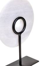 Zoro Small Round Dia 20cm Grey Marble Disc Sculpture