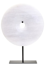 Zoro Medium Round Dia 25cm Grey Marble Disc Sculpture