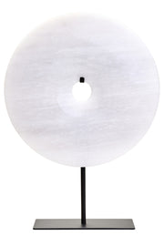Zoro Medium Round Dia 25cm Grey Marble Disc Sculpture