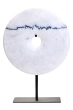 Zoro Medium Round Dia 25cm White Marble Disc Sculpture