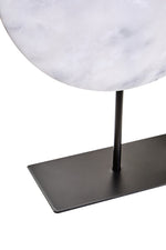 Zoro Large Round Dia 30cm White Marble Disc Sculpture