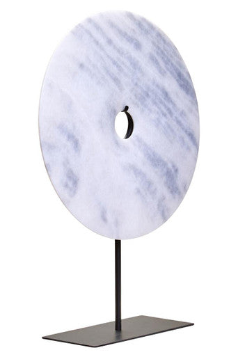 Zoro Extra Large Round Dia 35cm White Marble Disc Sculpture
