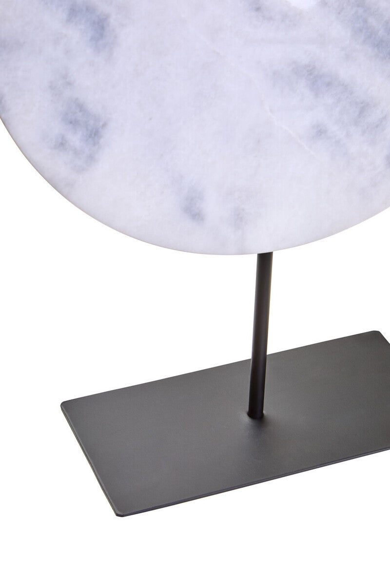 Zoro Extra Large Round Dia 35cm White Marble Disc Sculpture