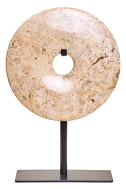 Zoro Small Natural Speckled Marble Round Dia 20cm Disc Sculpture