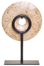 Zoro Small Natural Speckled Marble Round Dia 20cm Disc Sculpture