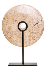 Zoro Large Natural Speckled Marble Round Dia 30cm Disc Sculpture