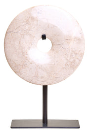 Zoro Extra Small Cream Marble Round Dia 15cm Disc Sculpture
