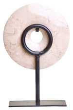 Zoro Extra Small Cream Marble Round Dia 15cm Disc Sculpture