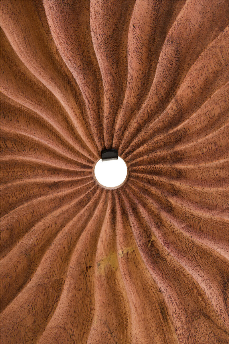 Westo Natural Wood Round Sculpture with Travertine Base