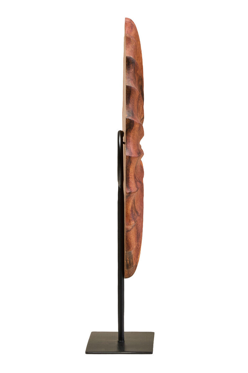 Westo Brown Wood Round Sculpture With Black Base