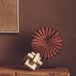 Westo Brown Wood Round Sculpture With Black Base