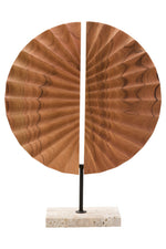 Westo Natural Wood Sculpture With Travertine Base