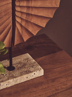 Westo Natural Wood Sculpture With Travertine Base