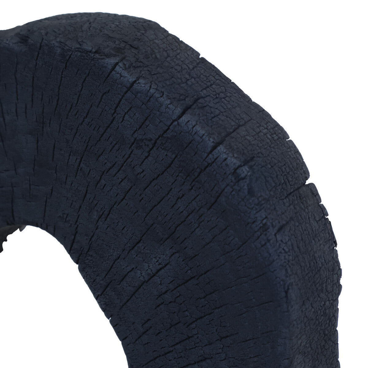 Tibor Black Mango Wood Sculpture With Travertine Base