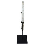Tibor Travertine Disc Sculpture With Black Metal Base
