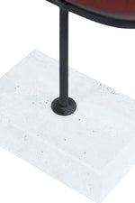 Westo Natural Wood Vertical Sculpture With Travertine Base