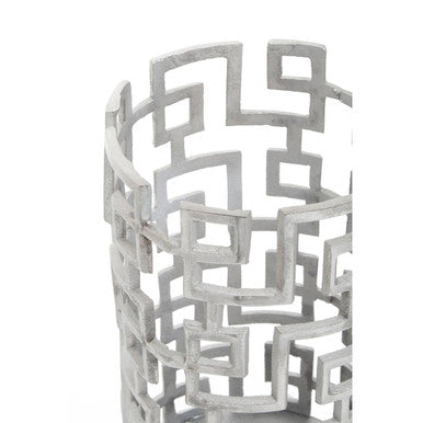 Delphi Small Candle Holder in Silver Finish