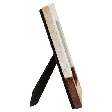 Olena Marble and Acacia 4In X 6In Small Photo Frame