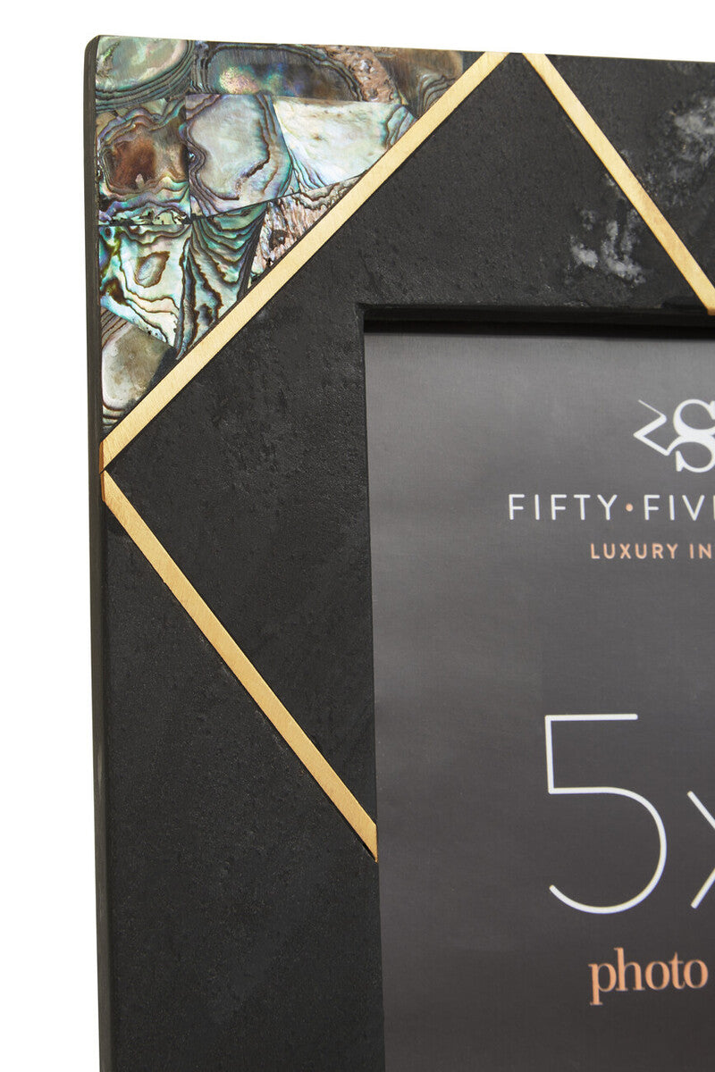 Oriana 5In X 7In Mother of Pearl and Gold Inlay Large Photo Frame