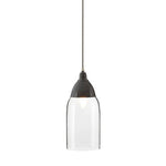 Oslo Grey Glass and Iron Pendant Light