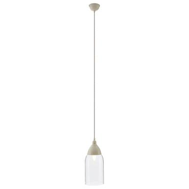 Oslo White Glass and Iron Pendant Light