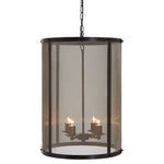 Hampstead Black Finish Large Pendant Light With Hints of Gold