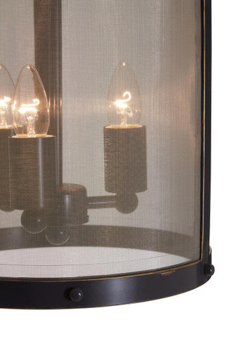 Hampstead Black Finish Small Pendant Light With Hints of Gold