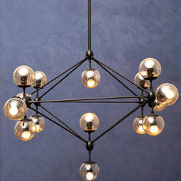 Abira Matte Black 15 Arm Pendant Light