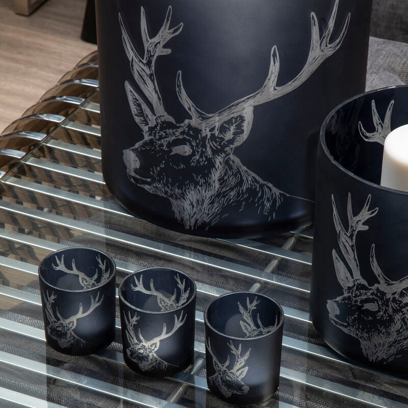 Large Blue Stag Candle Holder