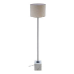 Murdoch Natural Linen Shade With White Marble Base Floor Lamp