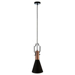 Argo Small Pendant Light in Black and Copper