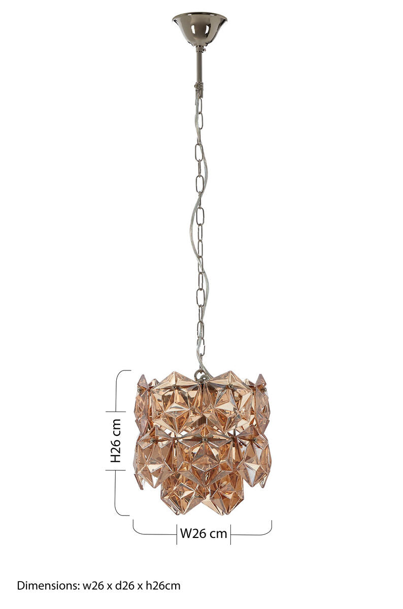 Rydello Small Amber Glass Chandelier