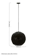 Mateo Medium Black and Copper Pendant Light