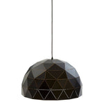 Mateo Large Black and Copper Dome Pendant Light