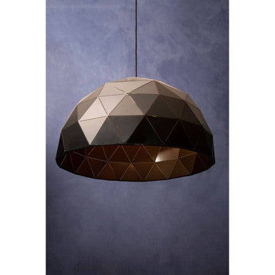 Mateo Large Black and Copper Dome Pendant Light