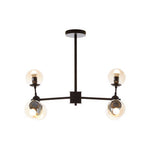 Abira 6 Arm Matte Black Pendant Light