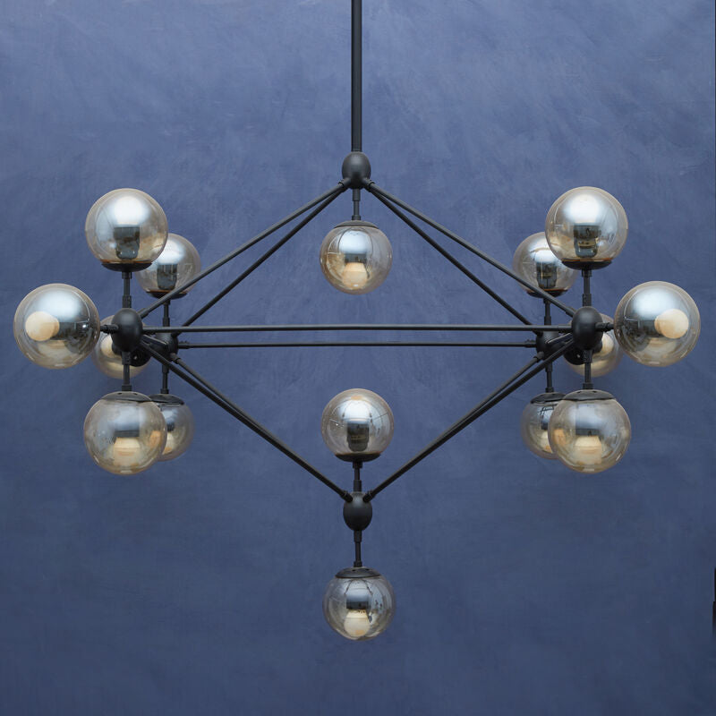 Abira Matte Black 21 Arm Pendant Lamp